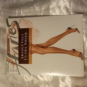 Hanes ultra sheer pantyhose,  size A, color Barely There